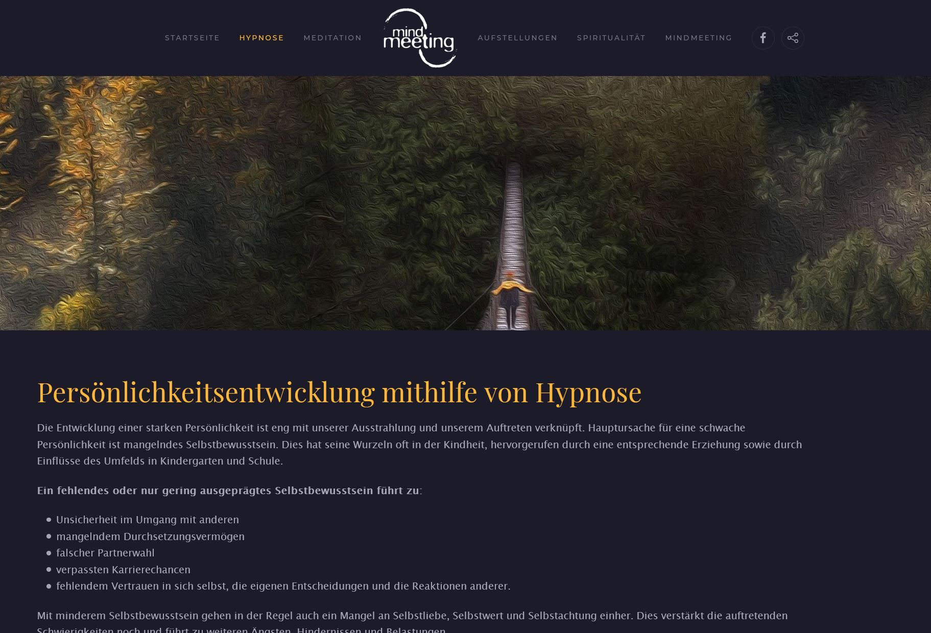 Inhaltsseite der Webseite